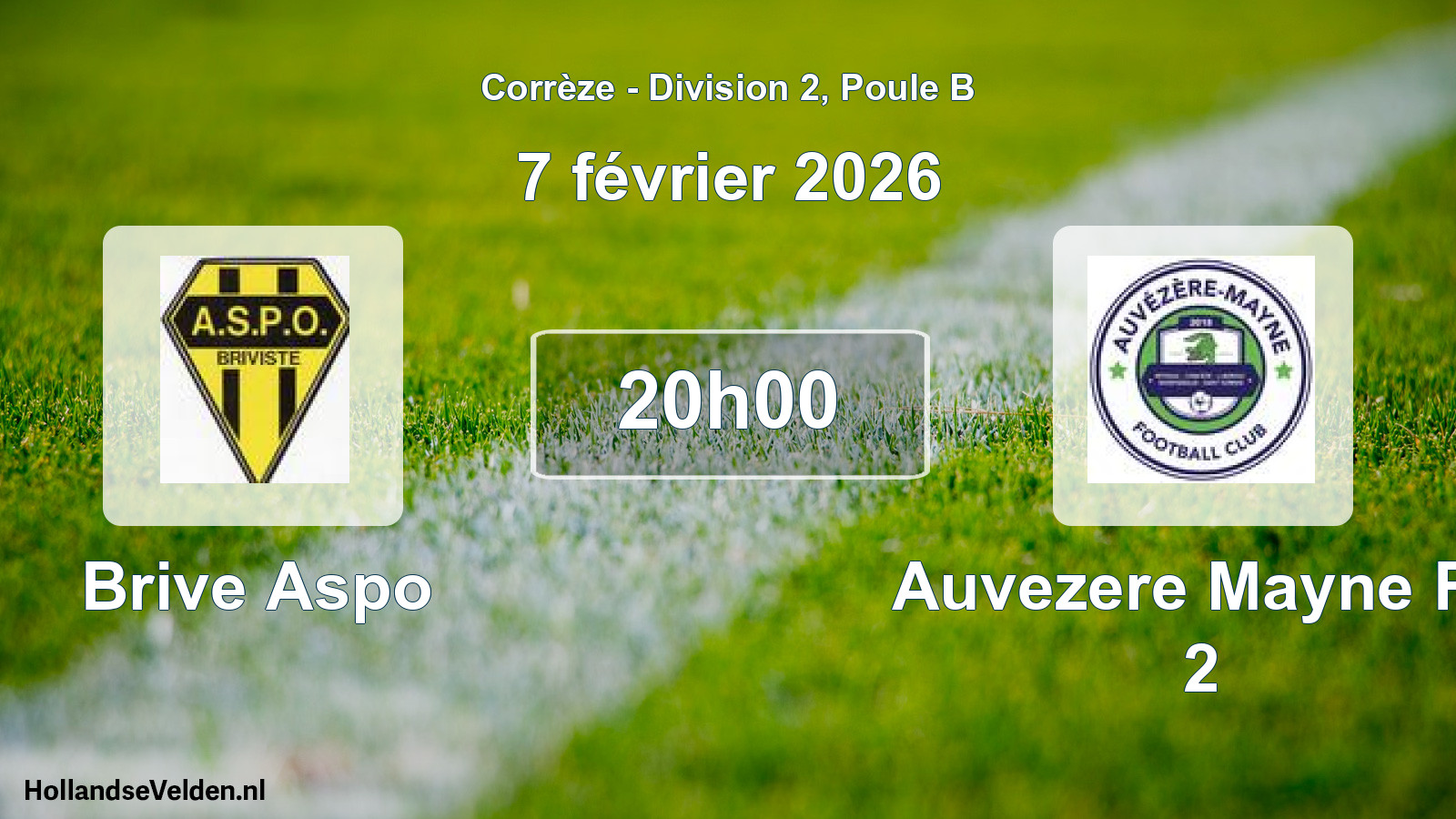 Geplande wedstrijd: Brive Aspo - Auvezere Mayne Fc 2 (7 februari 2026)