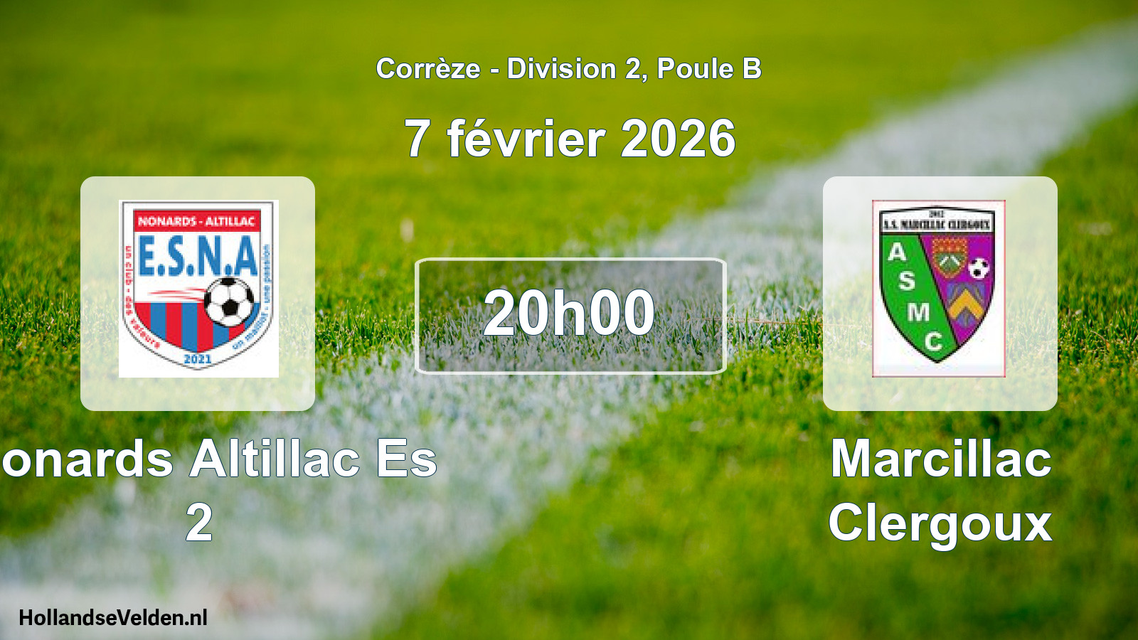 Geplande wedstrijd: Nonards Altillac Es 2 - Marcillac Clergoux (7 février 2026)
