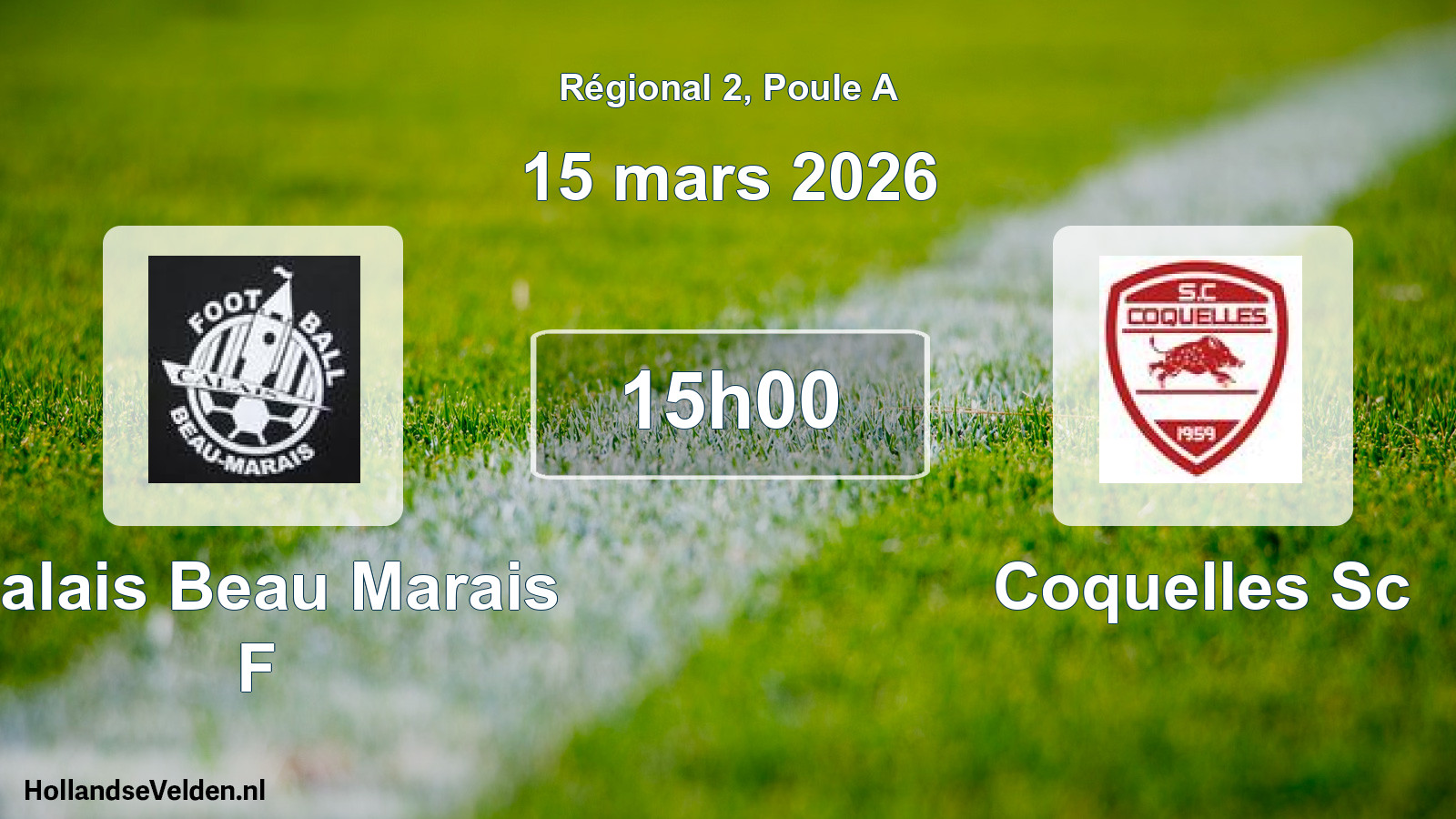 Geplande wedstrijd: Calais Beau Marais F - Coquelles Sc (15 mars 2026)