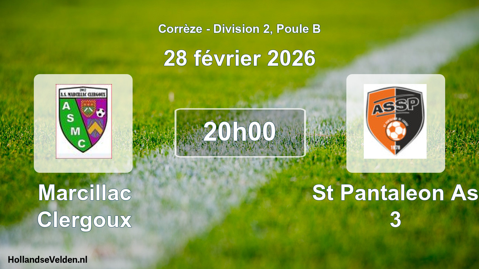 Geplande wedstrijd: Marcillac Clergoux - St Pantaleon As 3 (28 février 2026)