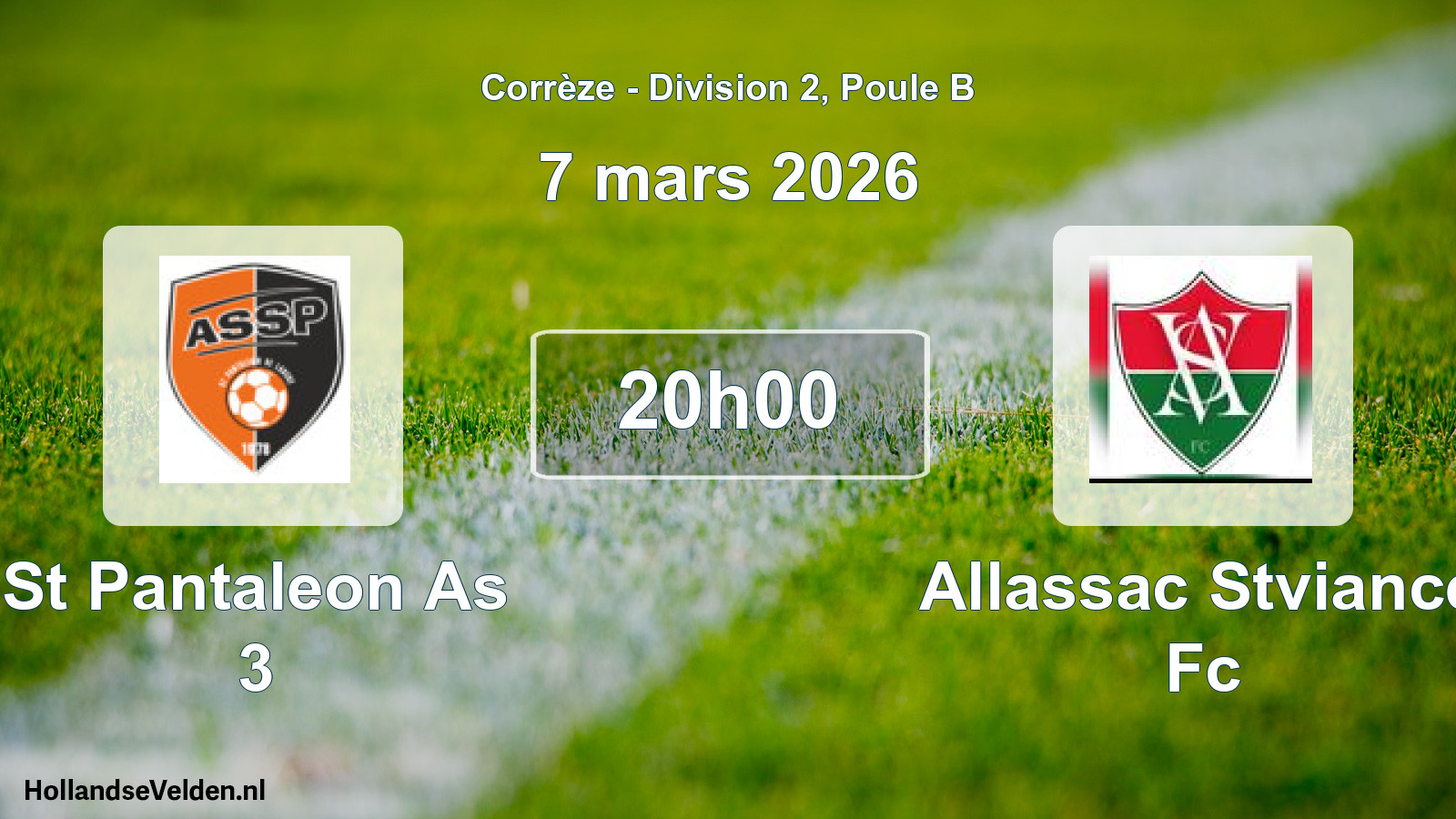 Scheduled Match: St Pantaleon As 3 - Allassac Stviance Fc (7 March 2026)