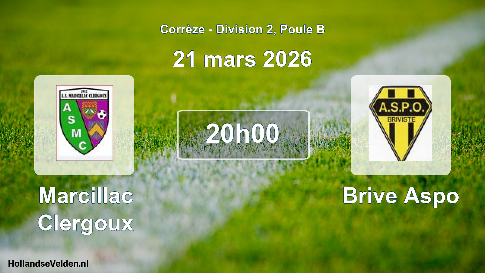 Geplande wedstrijd: Marcillac Clergoux - Brive Aspo (21 mars 2026)