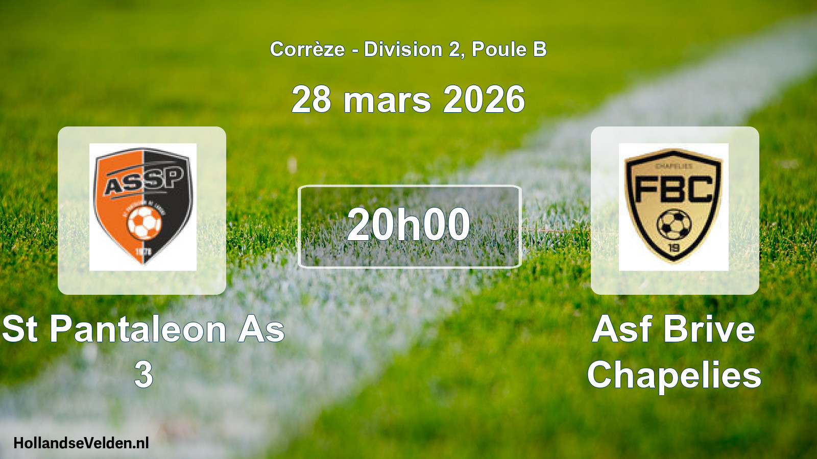 Scheduled Match: St Pantaleon As 3 - Asf Brive Chapelies (28 March 2026)