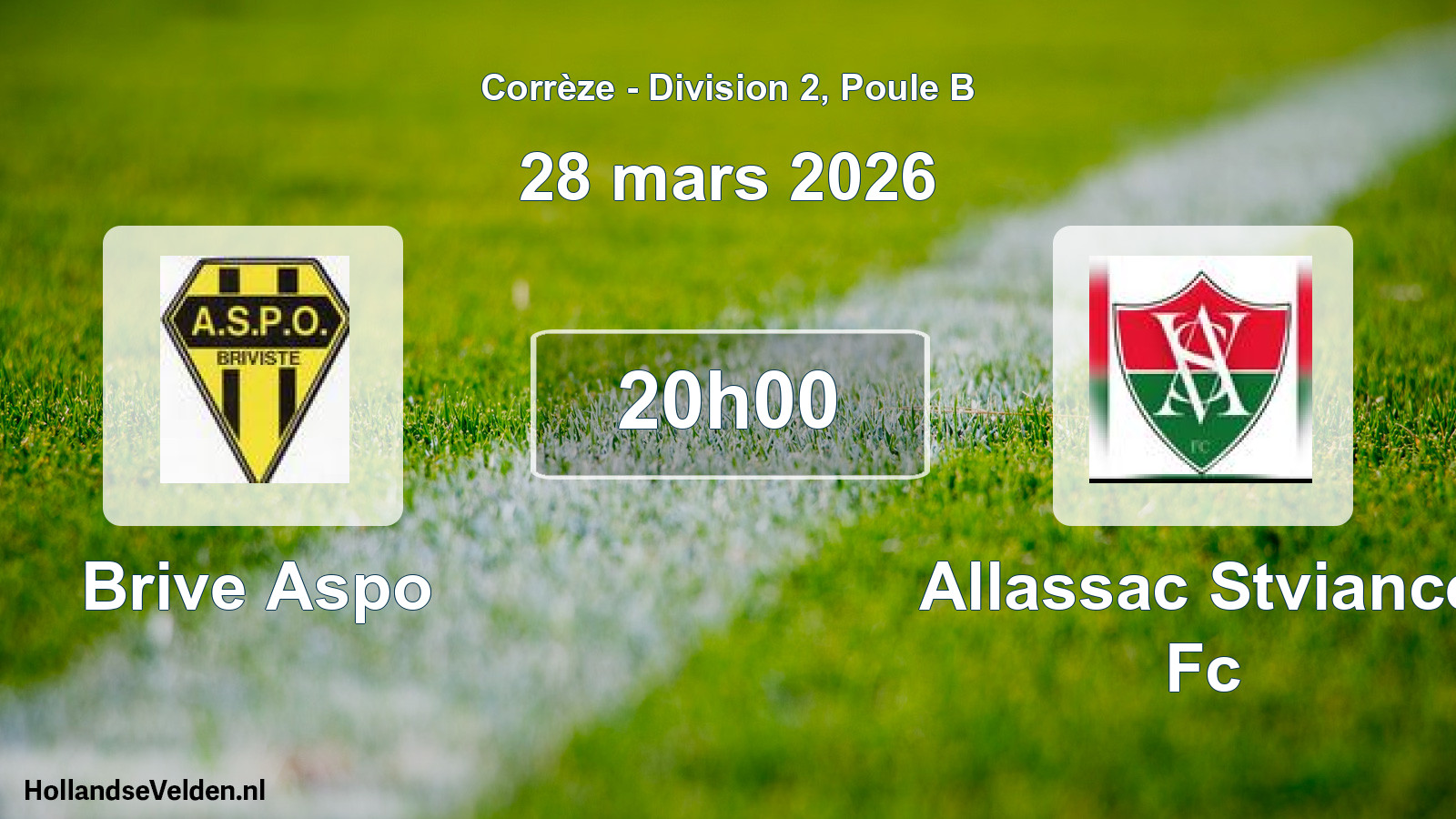 Scheduled Match: Brive Aspo - Allassac Stviance Fc (28 March 2026)