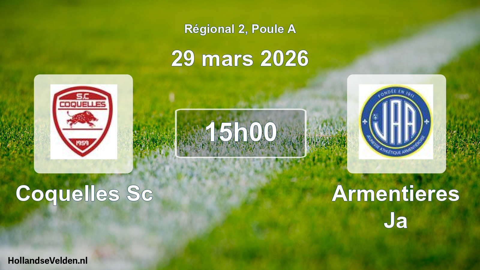 Geplande wedstrijd: Coquelles Sc - Armentieres Ja (29 maart 2026)