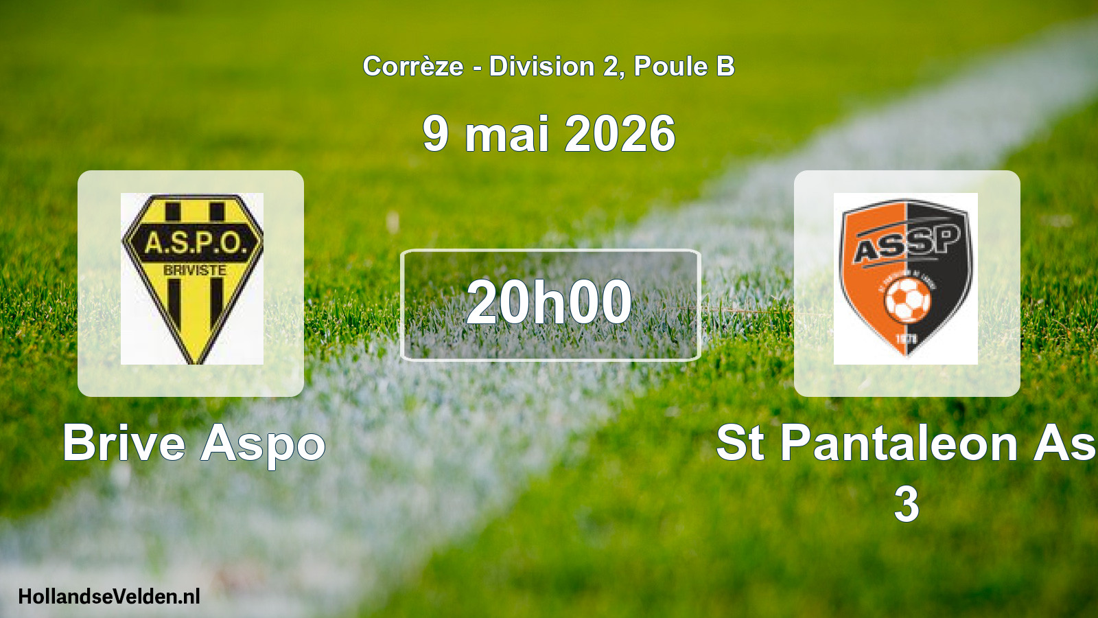Geplande wedstrijd: Brive Aspo - St Pantaleon As 3 (9 mai 2026)