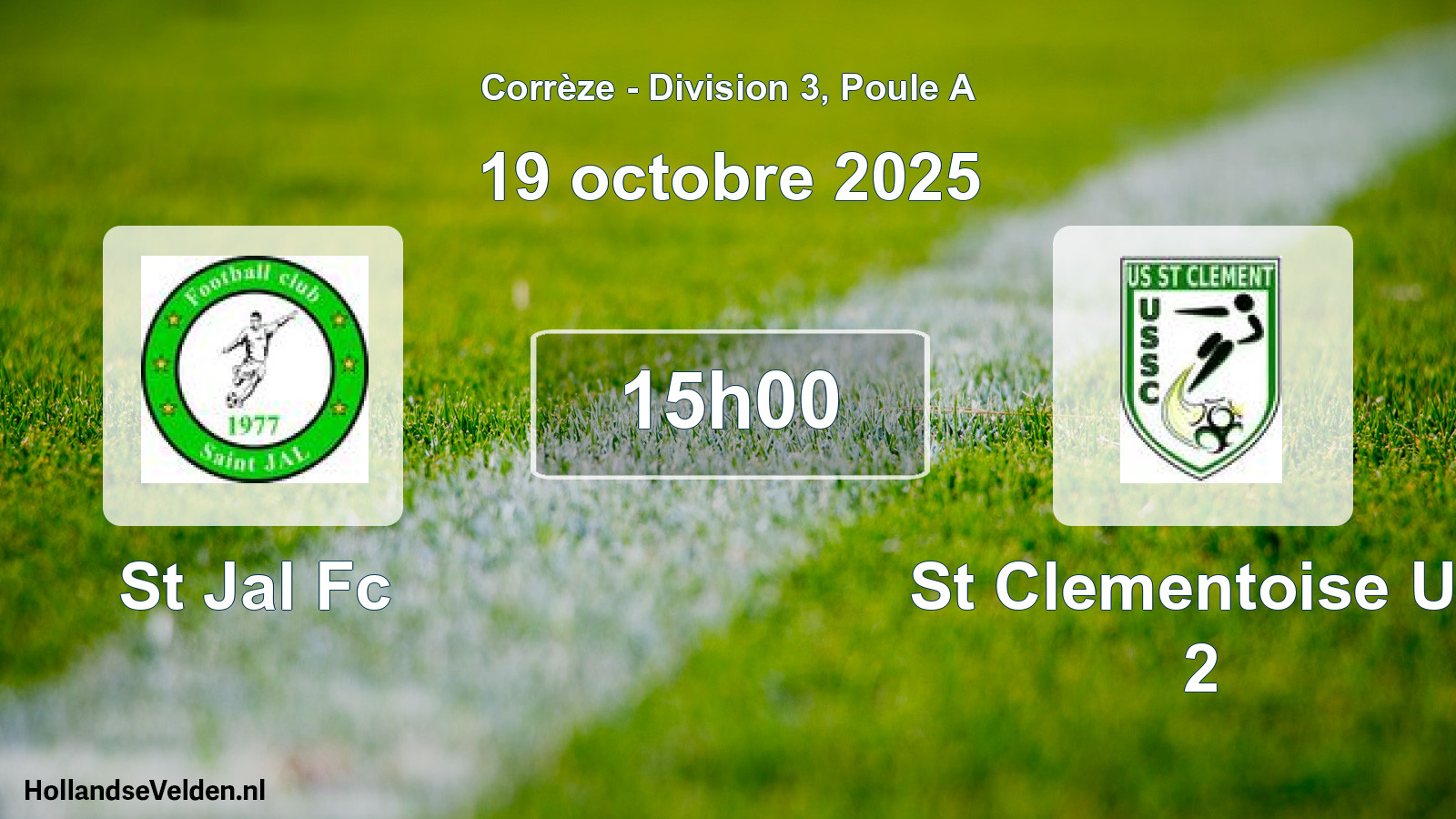Geplande wedstrijd: St Jal Fc - St Clementoise Us 2 (19 oktober 2025)