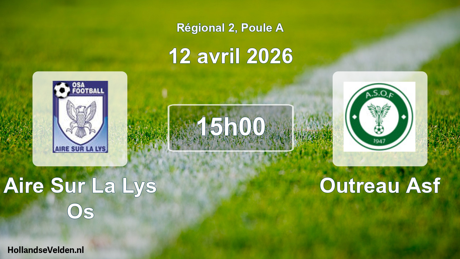 Geplande wedstrijd: Aire Sur La Lys Os - Outreau Asf (12 april 2026)