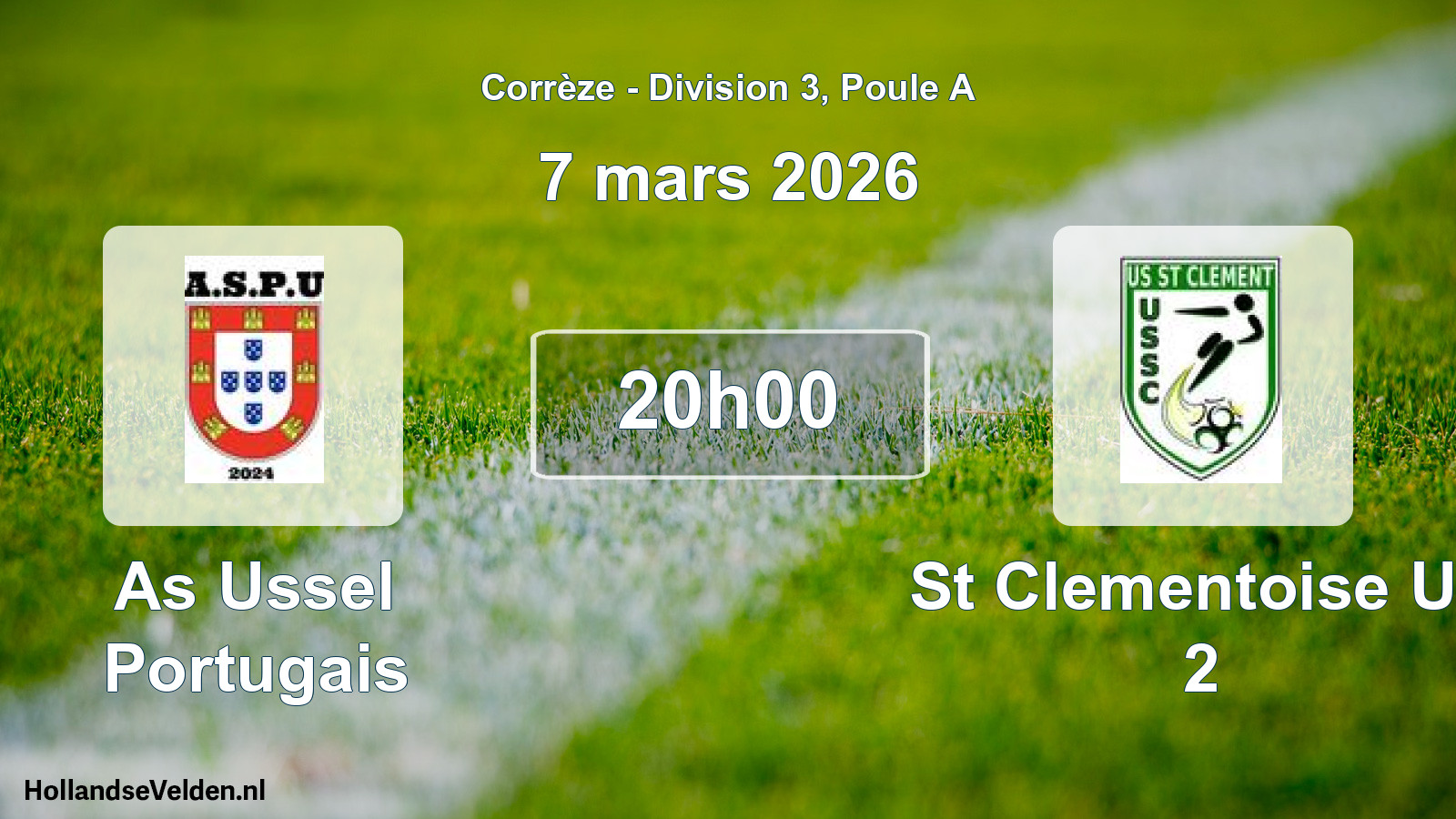 Geplande wedstrijd: As Ussel Portugais - St Clementoise Us 2 (7 maart 2026)