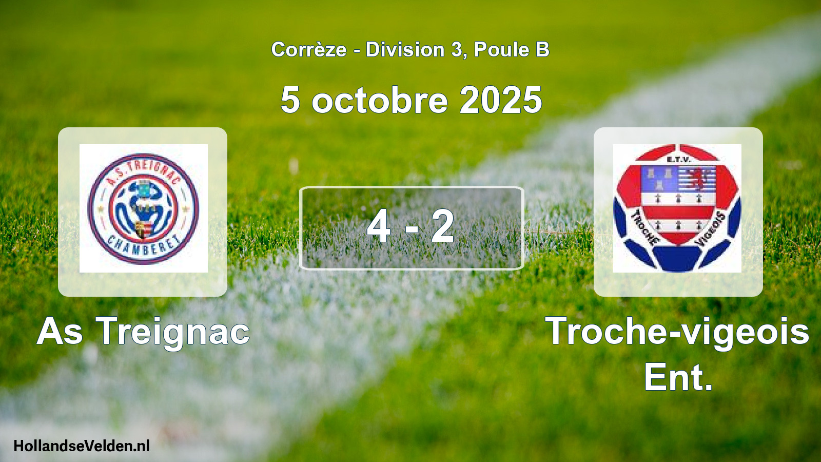 Gespeelde wedstrijd: As Treignac - Troche-vigeois Ent. 4 - 2 (5 octobre 2025)