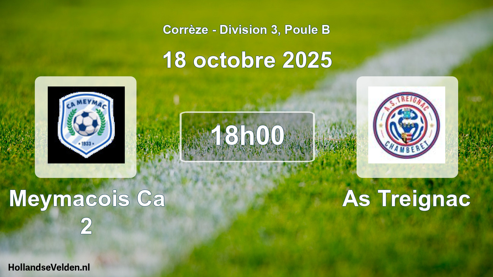 Geplande wedstrijd: Meymacois Ca 2 - As Treignac (18 octobre 2025)