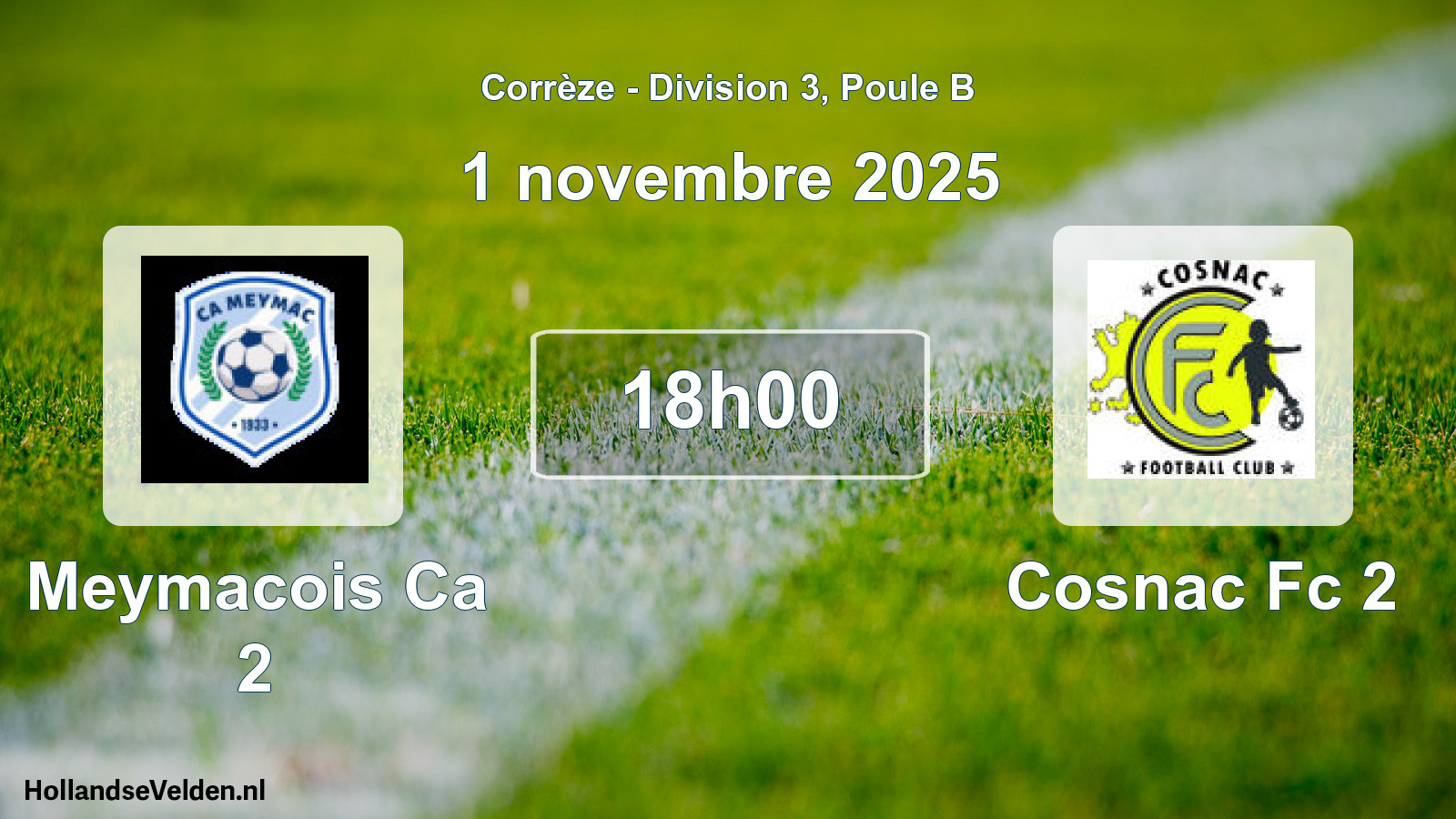 Scheduled Match: Meymacois Ca 2 - Cosnac Fc 2 (1 November 2025)