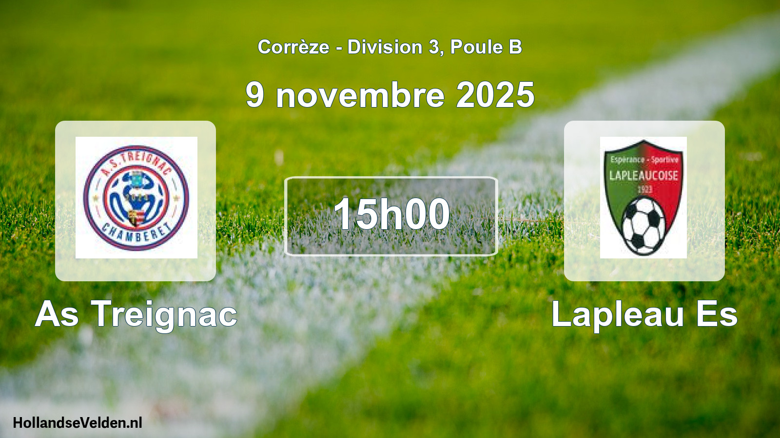 Geplande wedstrijd: As Treignac - Lapleau Es (9 november 2025)