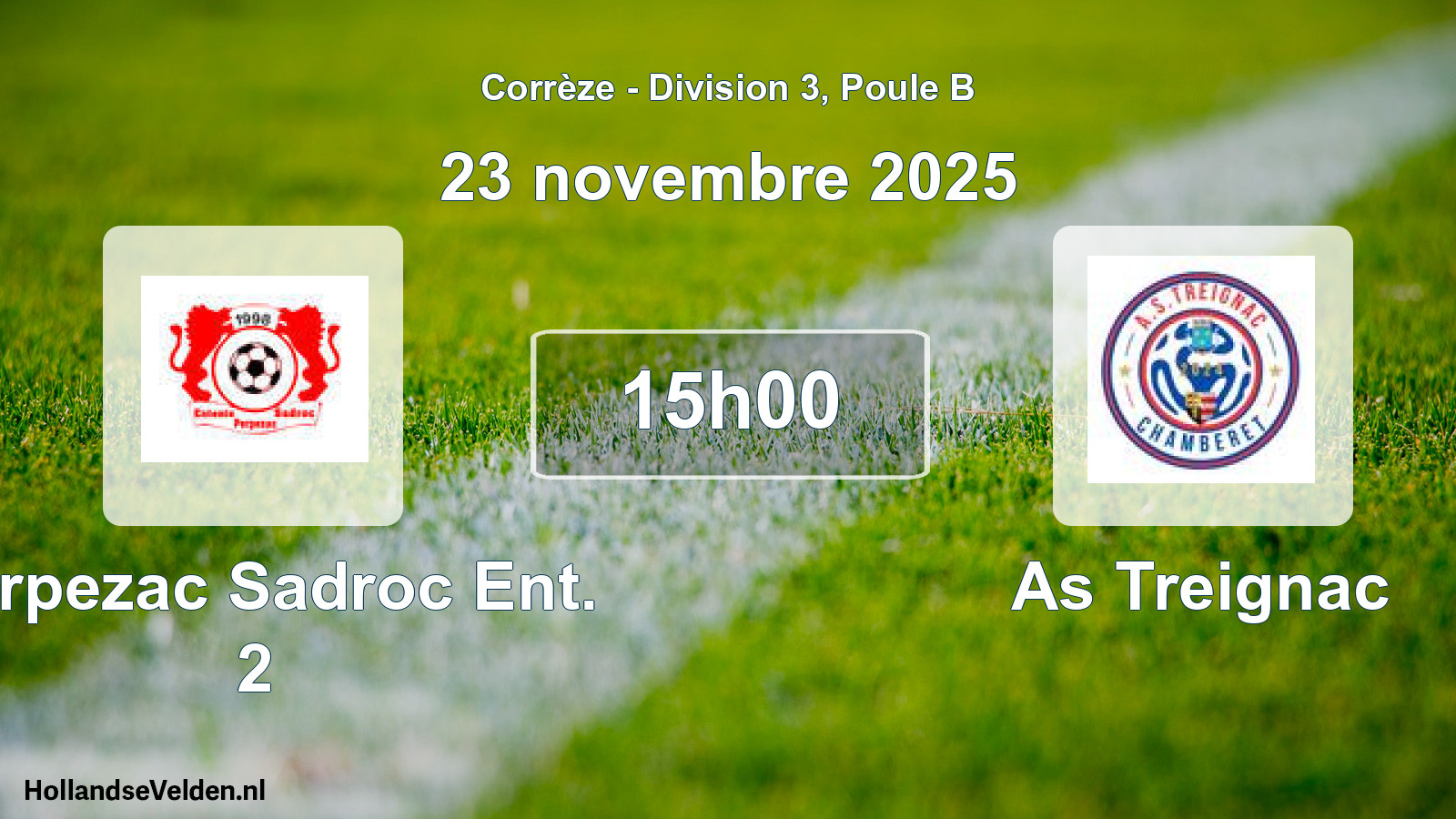 Geplande wedstrijd: Perpezac Sadroc Ent. 2 - As Treignac (23 novembre 2025)