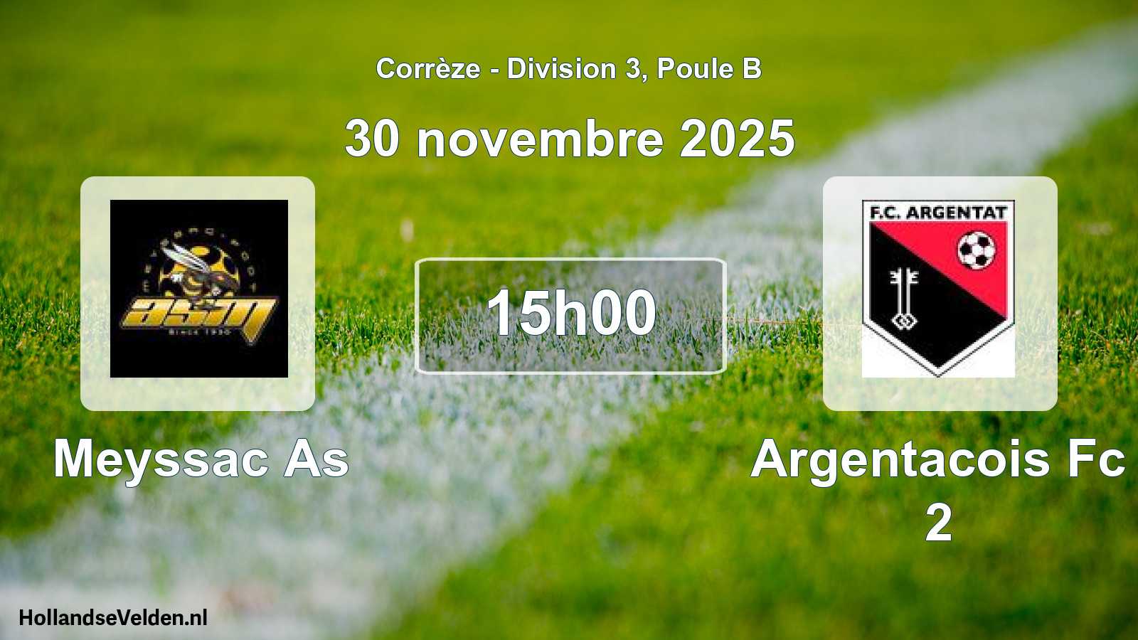 Scheduled Match: Meyssac As - Argentacois Fc 2 (30 November 2025)