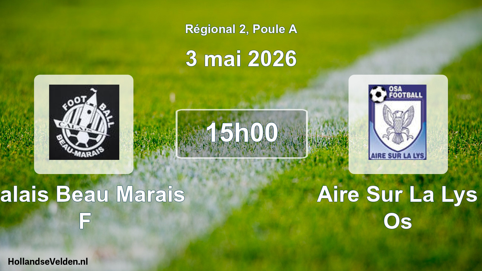 Geplande wedstrijd: Calais Beau Marais F - Aire Sur La Lys Os (3 mai 2026)