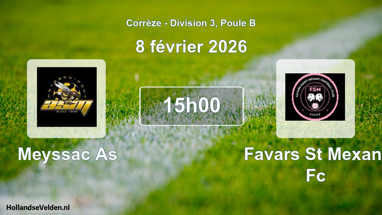 Scheduled Match: Meyssac As - Favars St Mexant Fc (8 February 2026)
