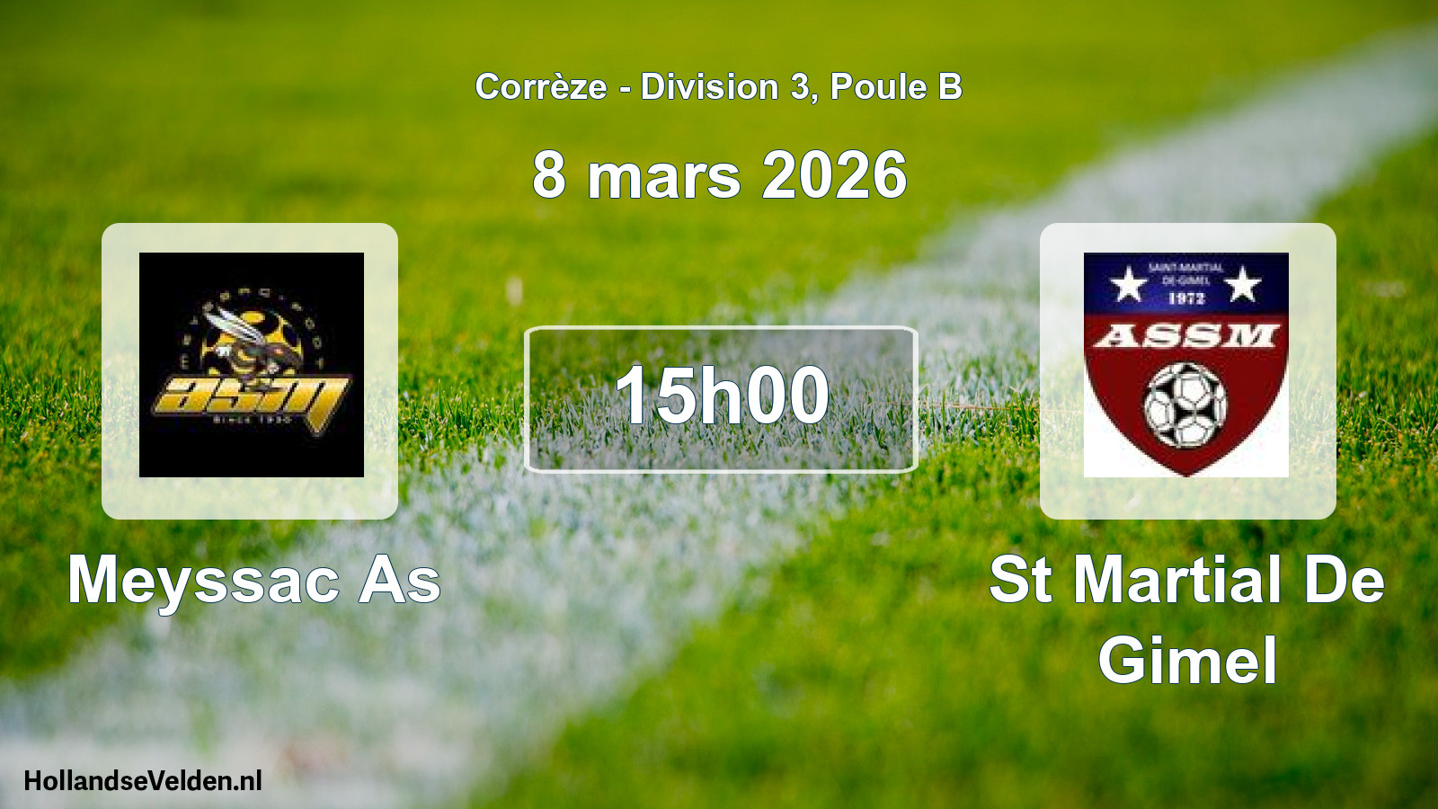 Scheduled Match: Meyssac As - St Martial De Gimel (8 March 2026)
