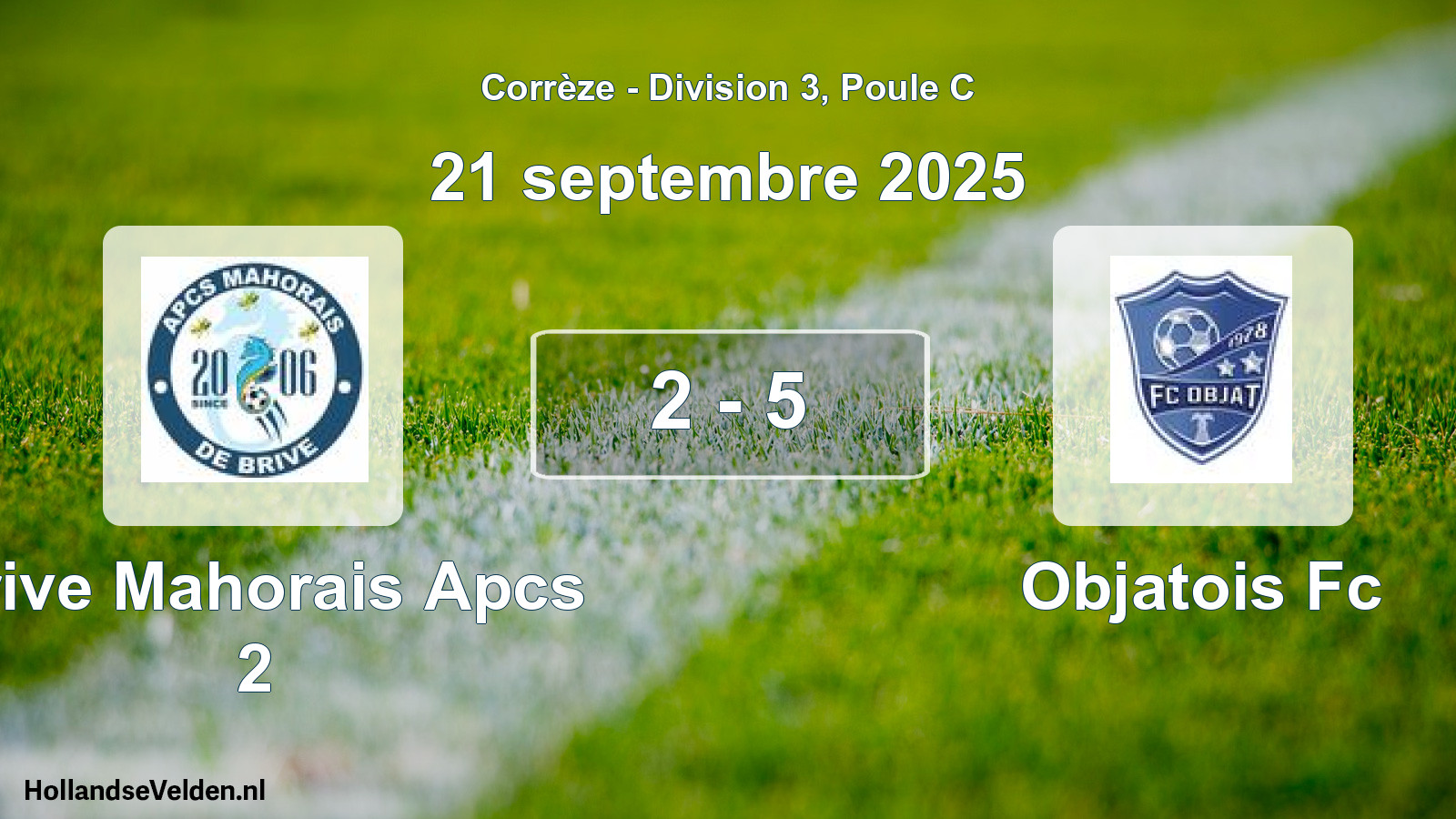 Total number of matches played: Brive Mahorais Apcs 2 - Objatois Fc 2 - 5 (21 September 2025)