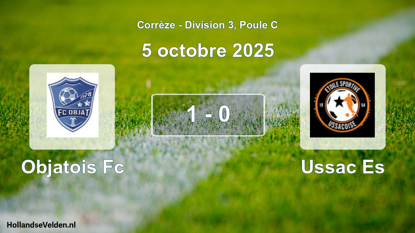 Total number of matches played: Objatois Fc - Ussac Es 1 - 0 (5 October 2025)