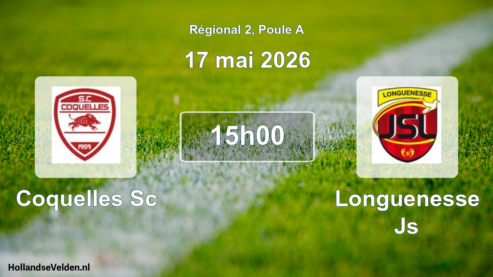 Geplande wedstrijd: Coquelles Sc - Longuenesse Js (17 mai 2026)