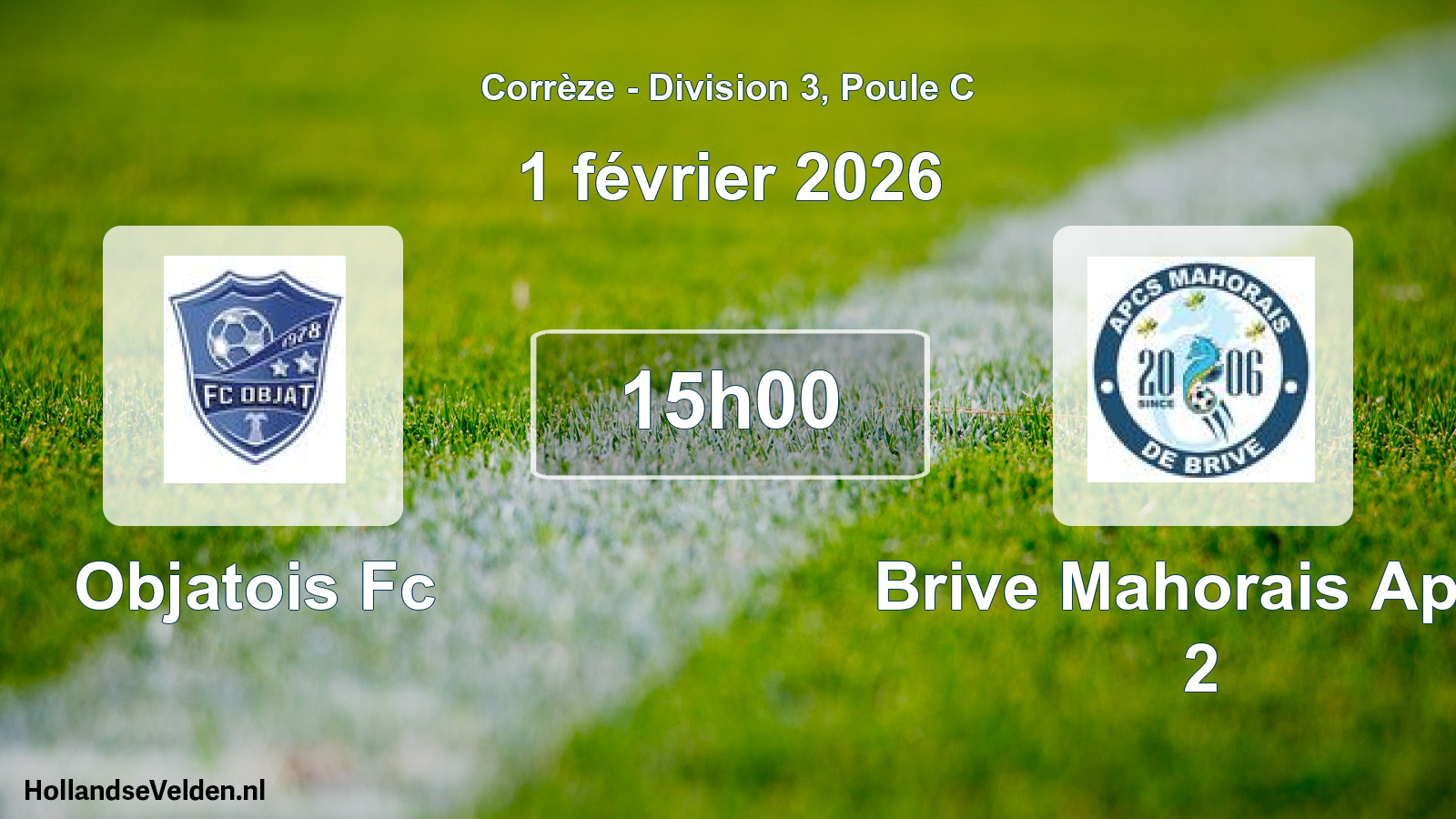 Scheduled Match: Objatois Fc - Brive Mahorais Apcs 2 (1 February 2026)