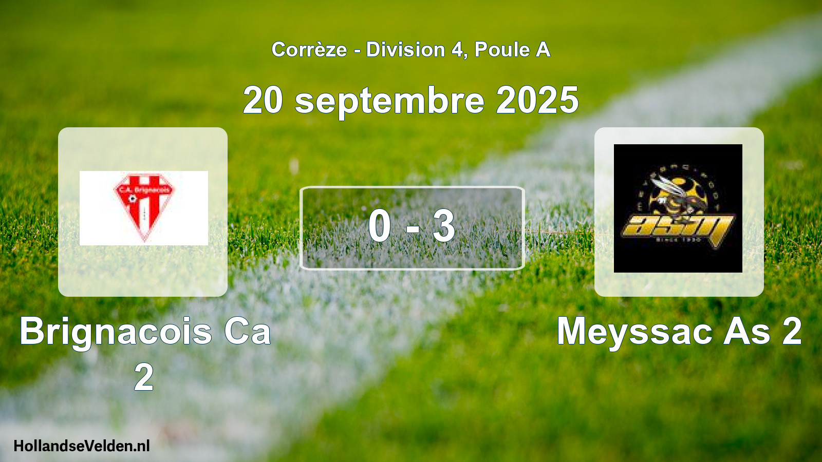 Total number of matches played: Brignacois Ca 2 - Meyssac As 2 0 - 3 (20 September 2025)