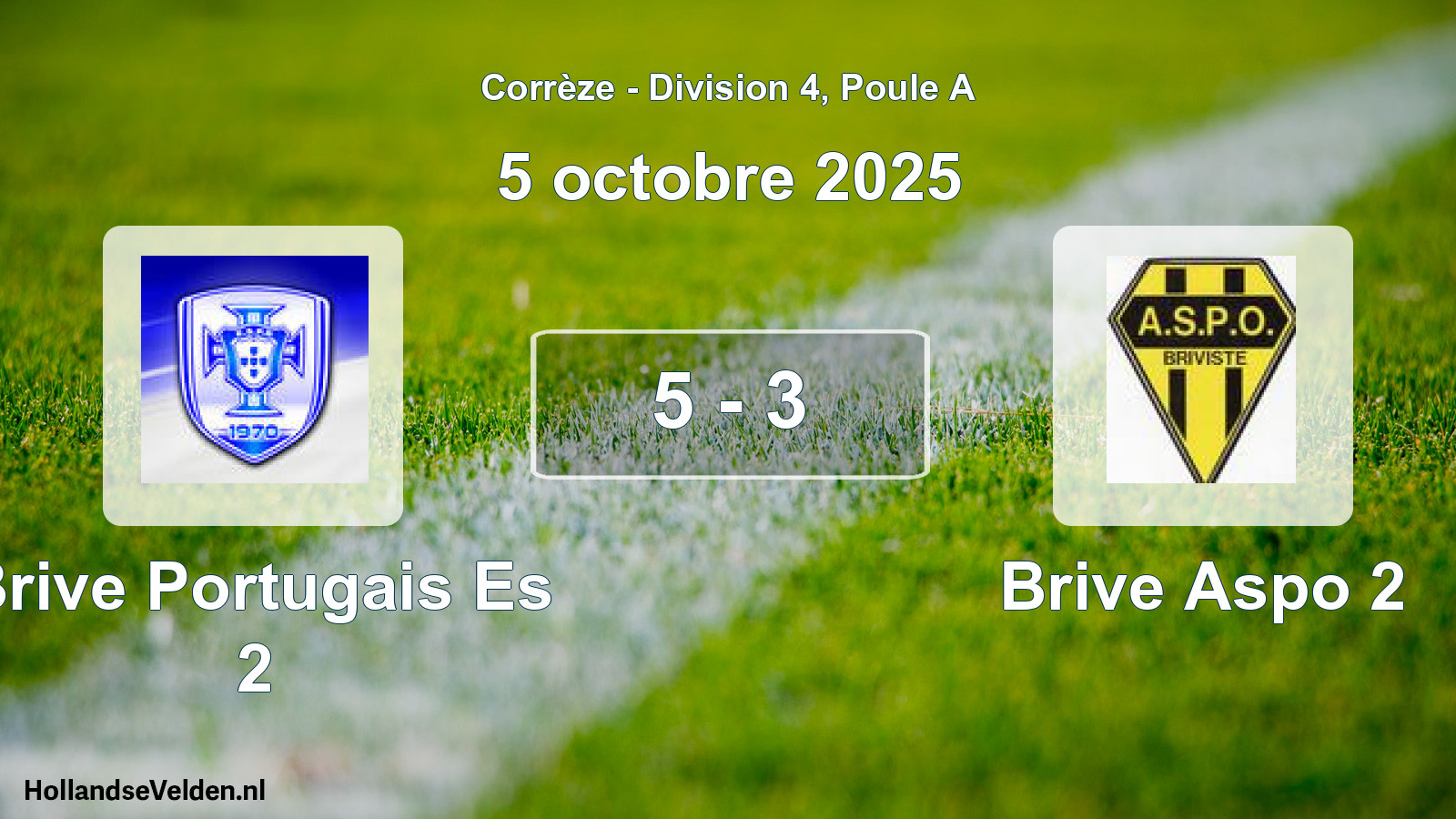 Gespeelde wedstrijd: Brive Portugais Es 2 - Brive Aspo 2 5 - 3 (5 oktober 2025)