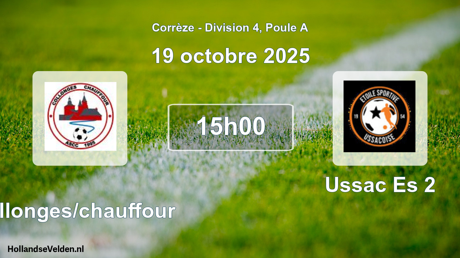 Geplande wedstrijd: Collonges/chauffour - Ussac Es 2 (19 oktober 2025)