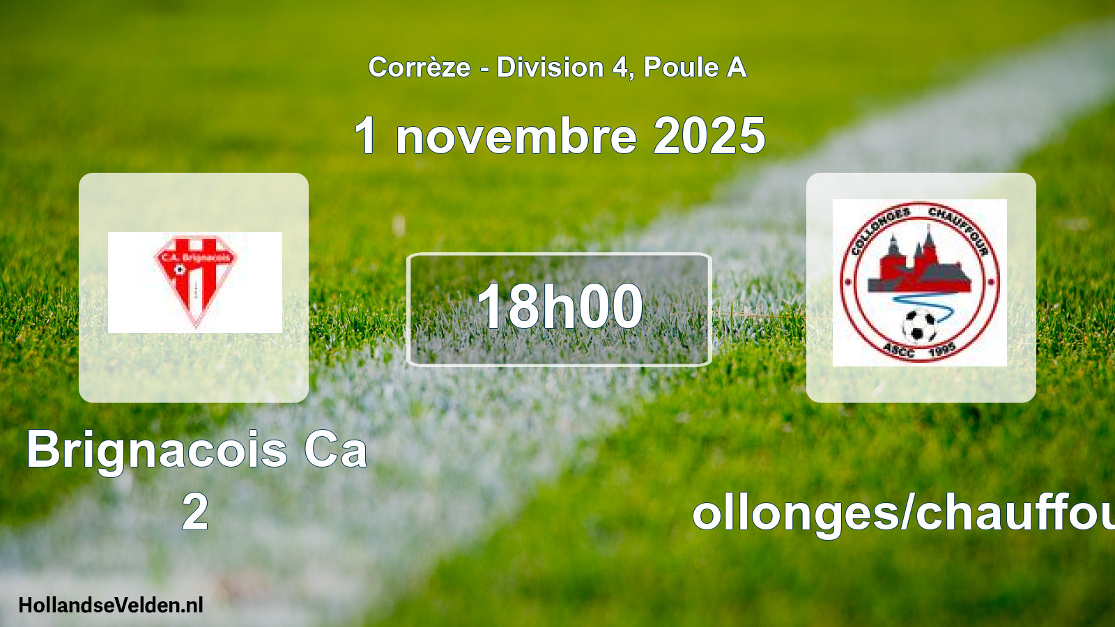 Geplande wedstrijd: Brignacois Ca 2 - Collonges/chauffour (1 november 2025)