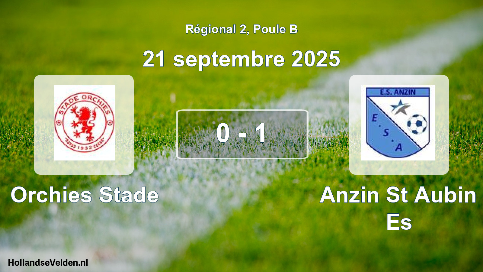 Gespeelde wedstrijd: Orchies Stade - Anzin St Aubin Es 0 - 1 (21 septembre 2025)