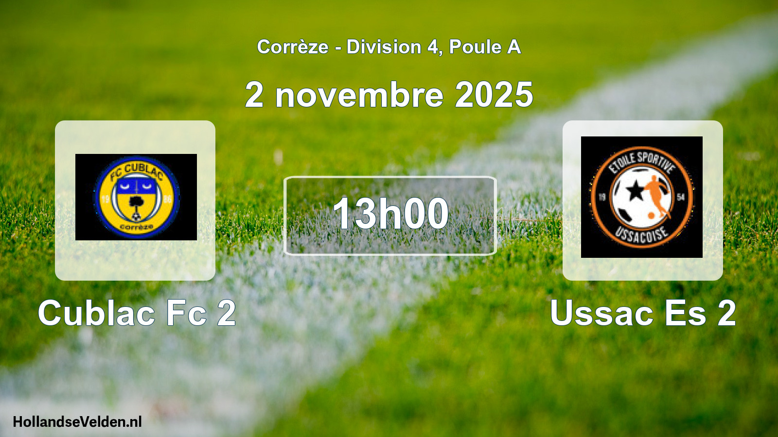 Geplande wedstrijd: Cublac Fc 2 - Ussac Es 2 (2 november 2025)