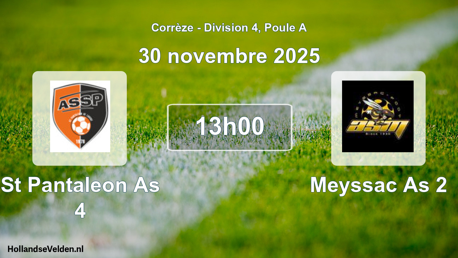 Scheduled Match: St Pantaleon As 4 - Meyssac As 2 (30 November 2025)