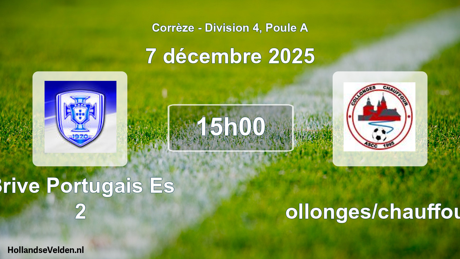 Geplande wedstrijd: Brive Portugais Es 2 - Collonges/chauffour (7 december 2025)
