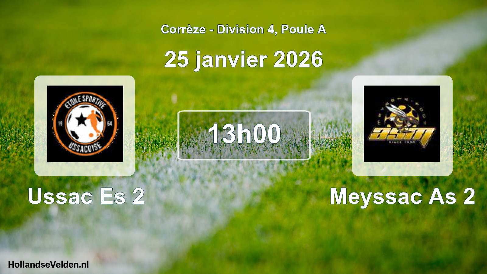Scheduled Match: Ussac Es 2 - Meyssac As 2 (25 January 2026)