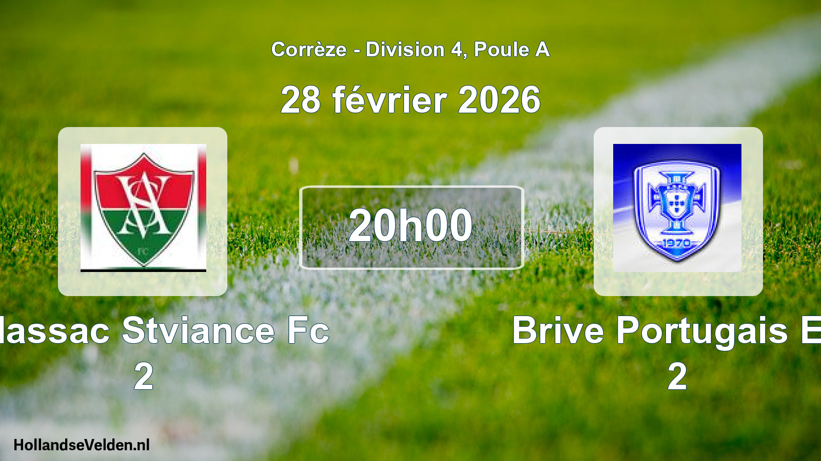 Geplande wedstrijd: Allassac Stviance Fc 2 - Brive Portugais Es 2 (28 février 2026)
