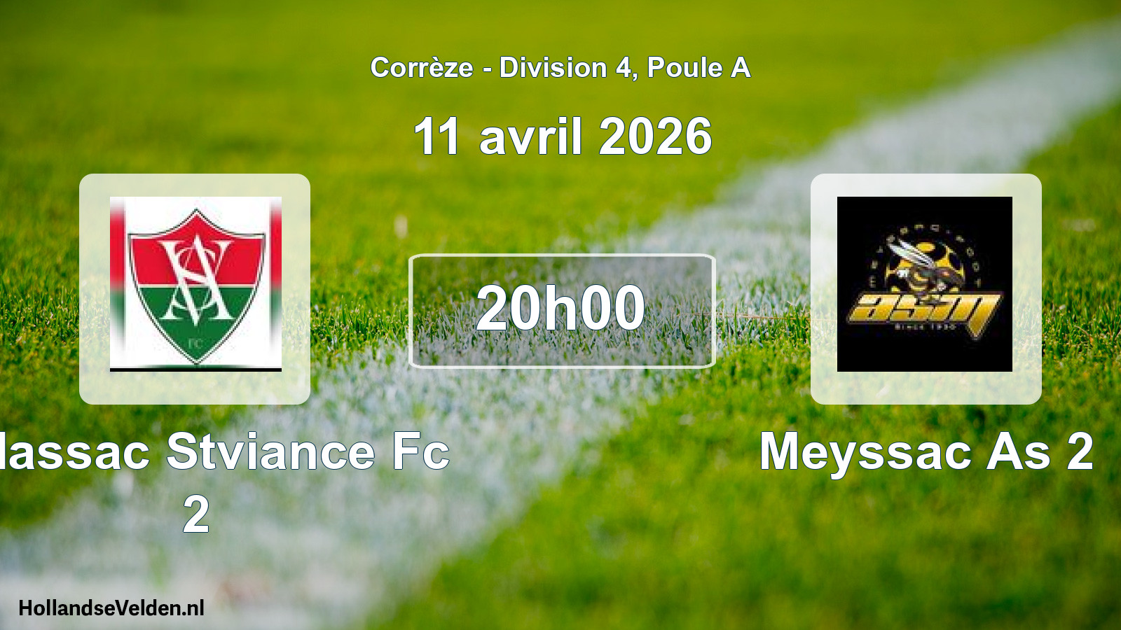 Scheduled Match: Allassac Stviance Fc 2 - Meyssac As 2 (11 April 2026)