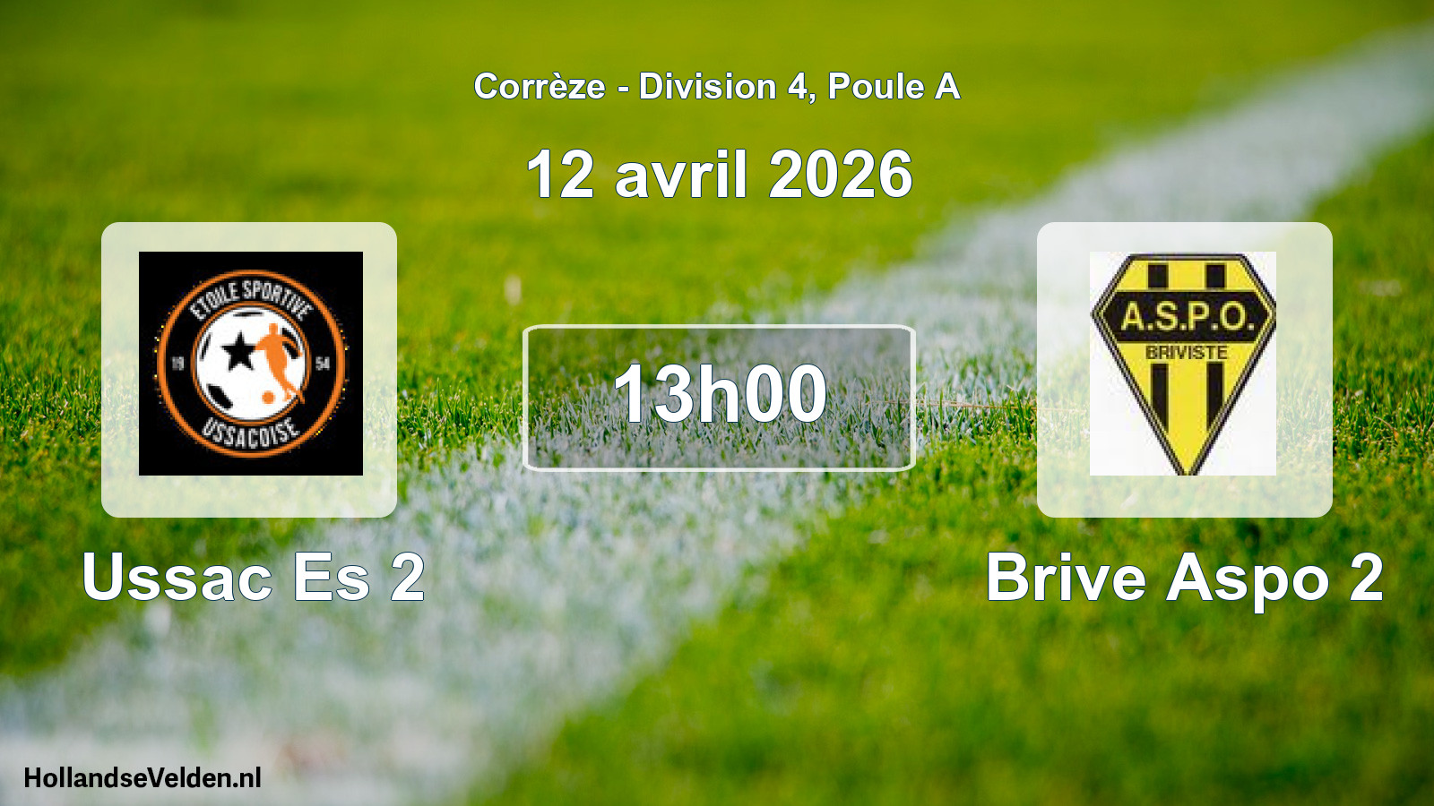 Scheduled Match: Ussac Es 2 - Brive Aspo 2 (12 April 2026)