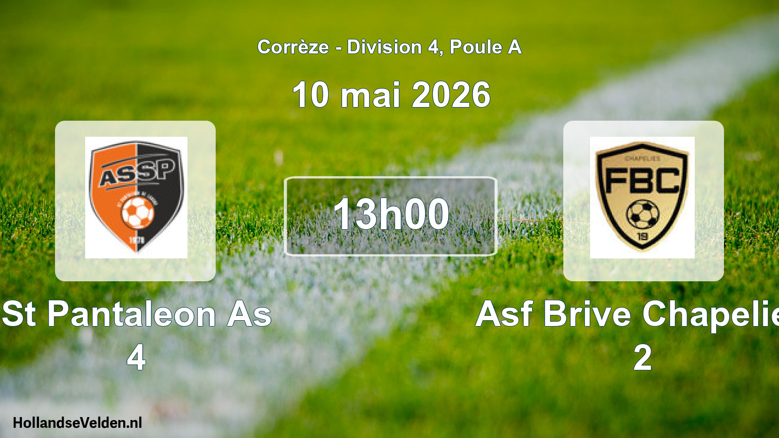 Scheduled Match: St Pantaleon As 4 - Asf Brive Chapelies 2 (10 May 2026)