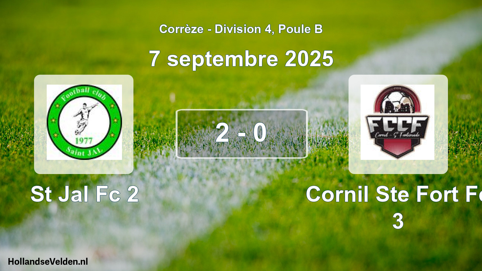 Total number of matches played: St Jal Fc 2 - Cornil Ste Fort Fc 3 2 - 0 (7 September 2025)