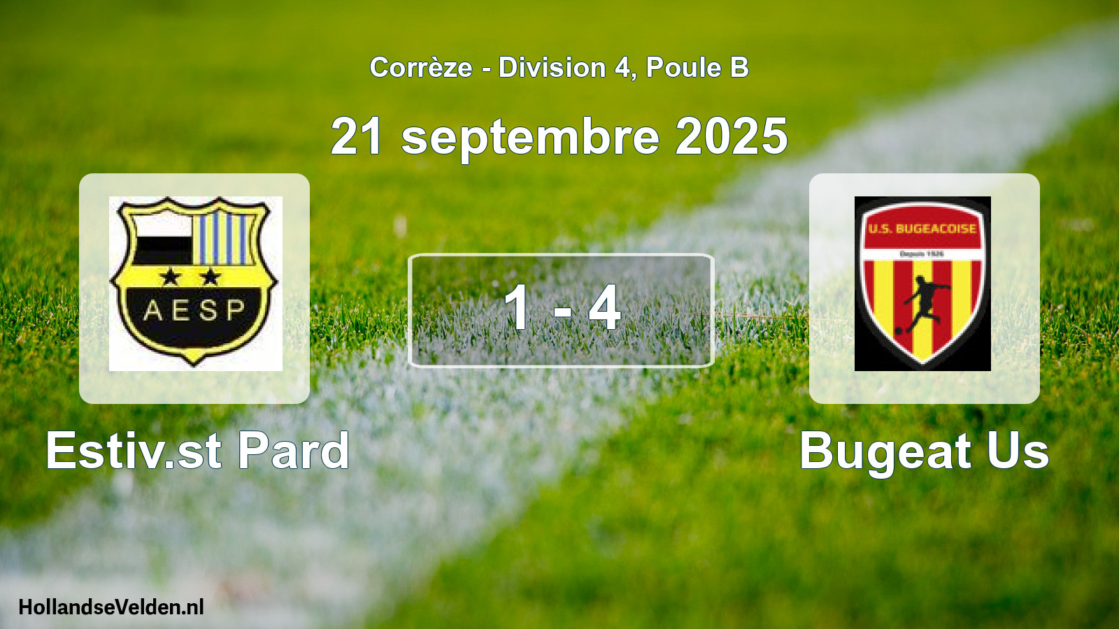 Gespeelde wedstrijd: Estiv.st Pard - Bugeat Us 1 - 4 (21 septembre 2025)