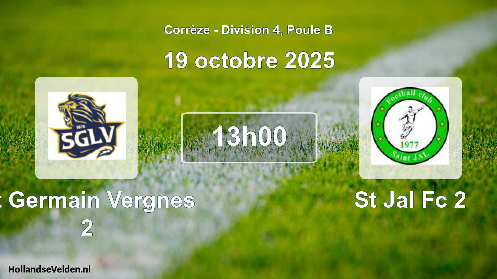 Geplande wedstrijd: St Germain Vergnes 2 - St Jal Fc 2 (19 octobre 2025)