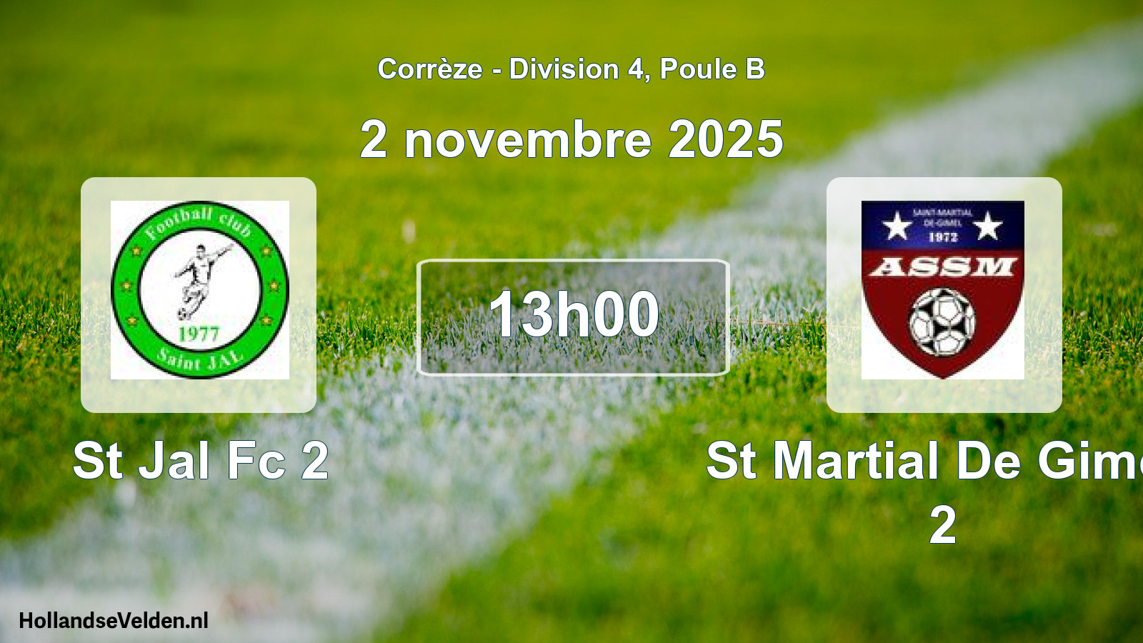 Geplande wedstrijd: St Jal Fc 2 - St Martial De Gimel 2 (2 november 2025)
