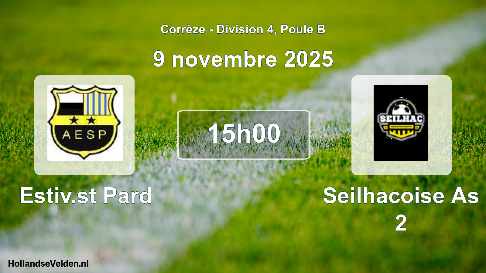 Geplande wedstrijd: Estiv.st Pard - Seilhacoise As 2 (9 novembre 2025)