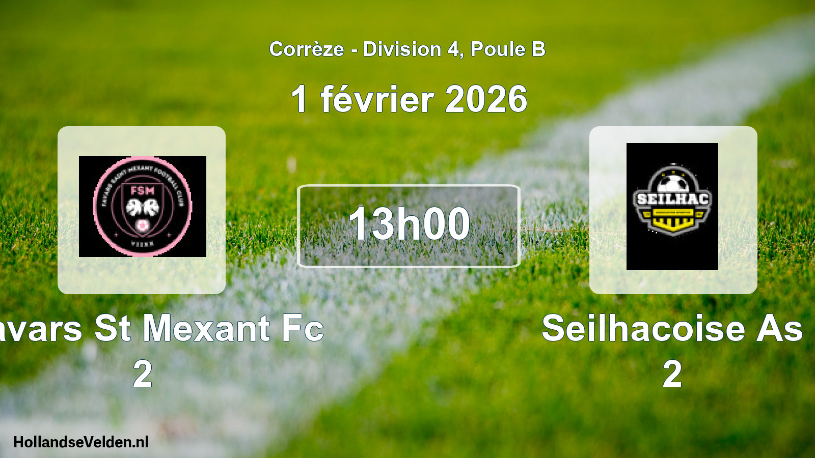 Scheduled Match: Favars St Mexant Fc 2 - Seilhacoise As 2 (1 February 2026)