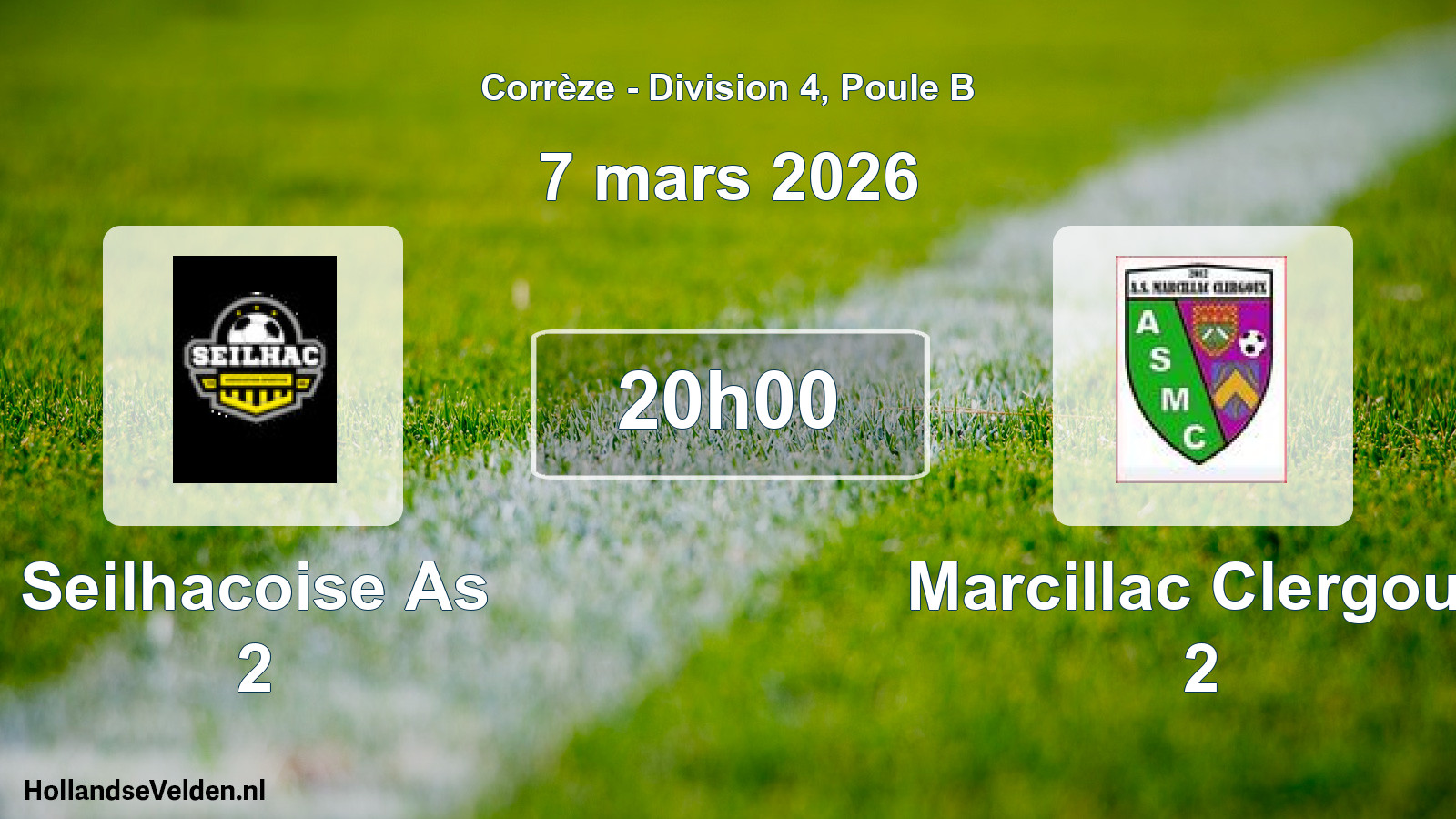 Geplande wedstrijd: Seilhacoise As 2 - Marcillac Clergoux 2 (7 mars 2026)