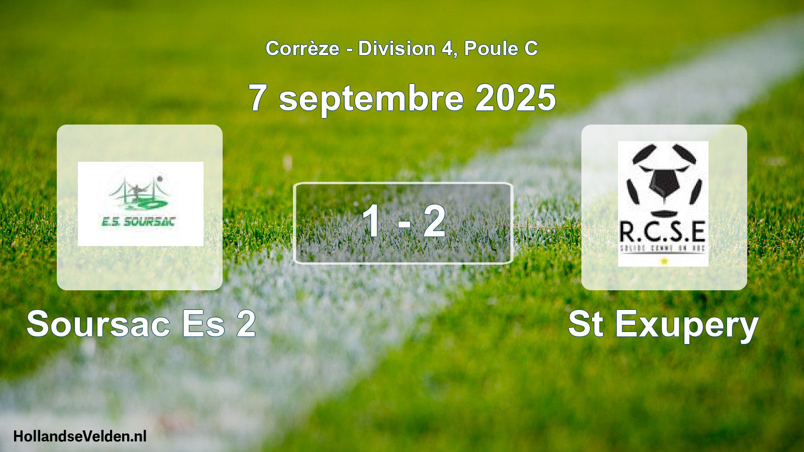 Gespeelde wedstrijd: Soursac Es 2 - St Exupery 1 - 2 (7 septembre 2025)