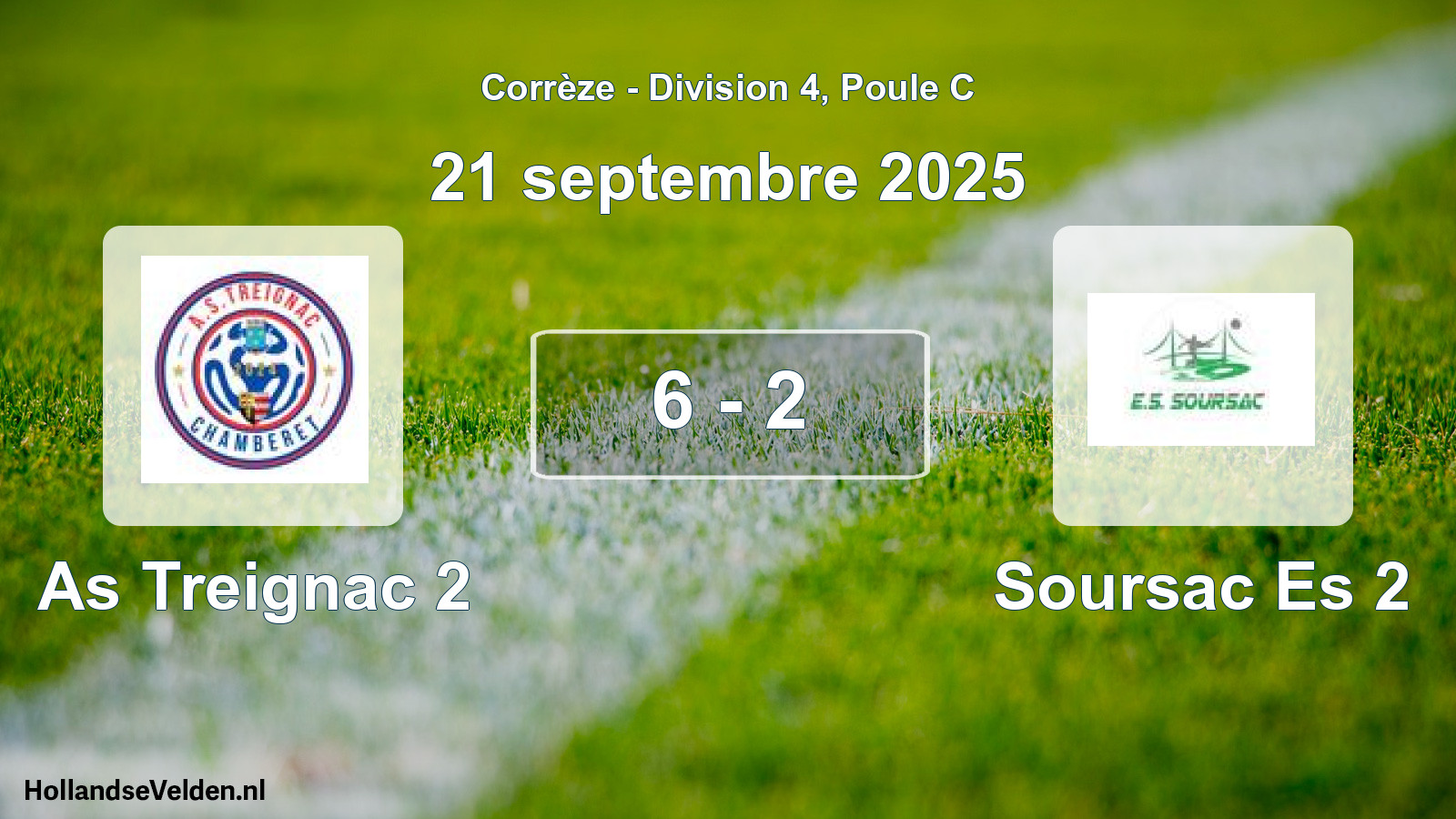 Gespeelde wedstrijd: As Treignac 2 - Soursac Es 2 6 - 2 (21 septembre 2025)
