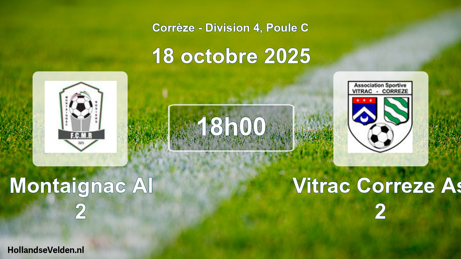 Scheduled Match: Montaignac Al 2 - Vitrac Correze As 2 (18 October 2025)