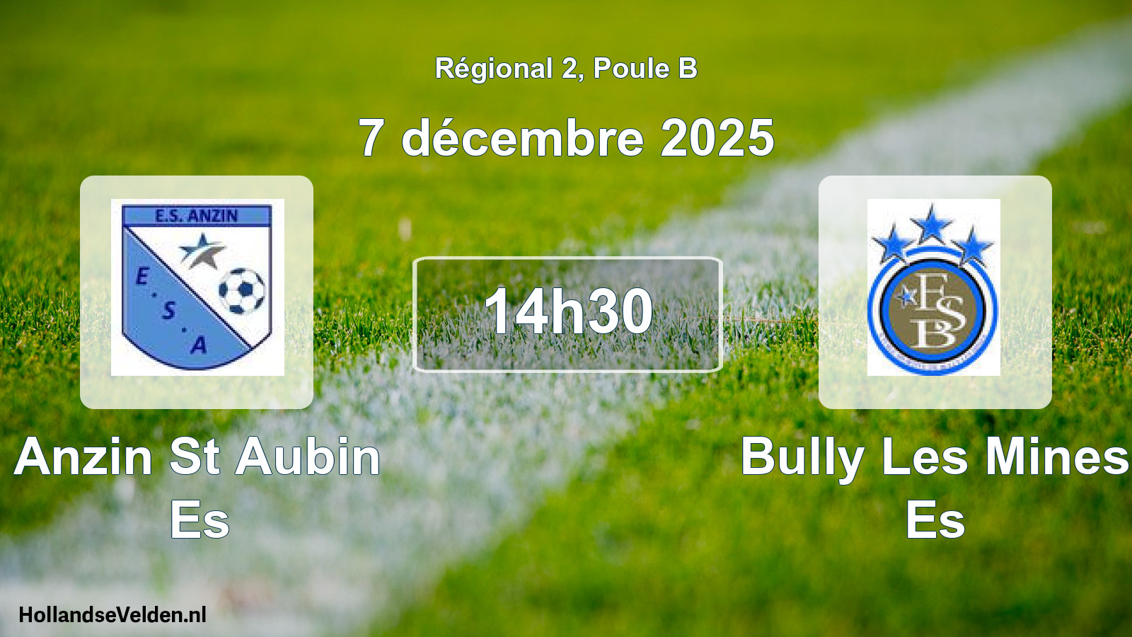 Geplande wedstrijd: Anzin St Aubin Es - Bully Les Mines Es (7 décembre 2025)